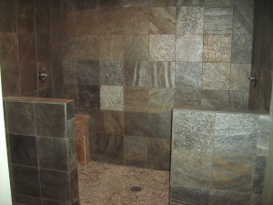 Slate Curbless Shower